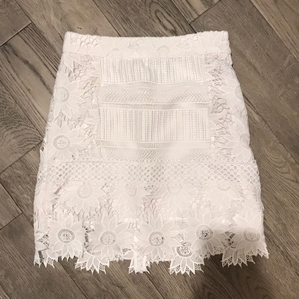 Topshop White Lace Skirt